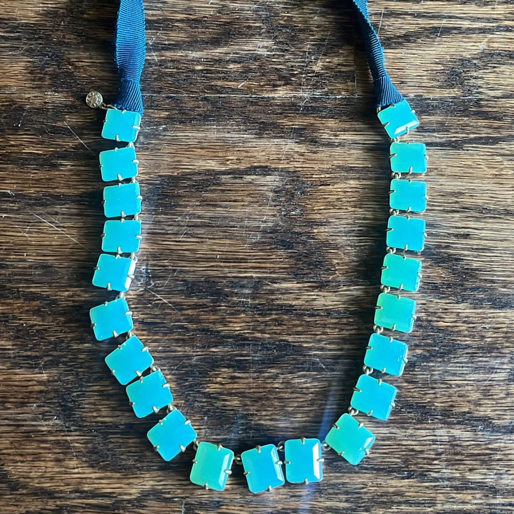J.Crew Elegant Blue Square Necklace